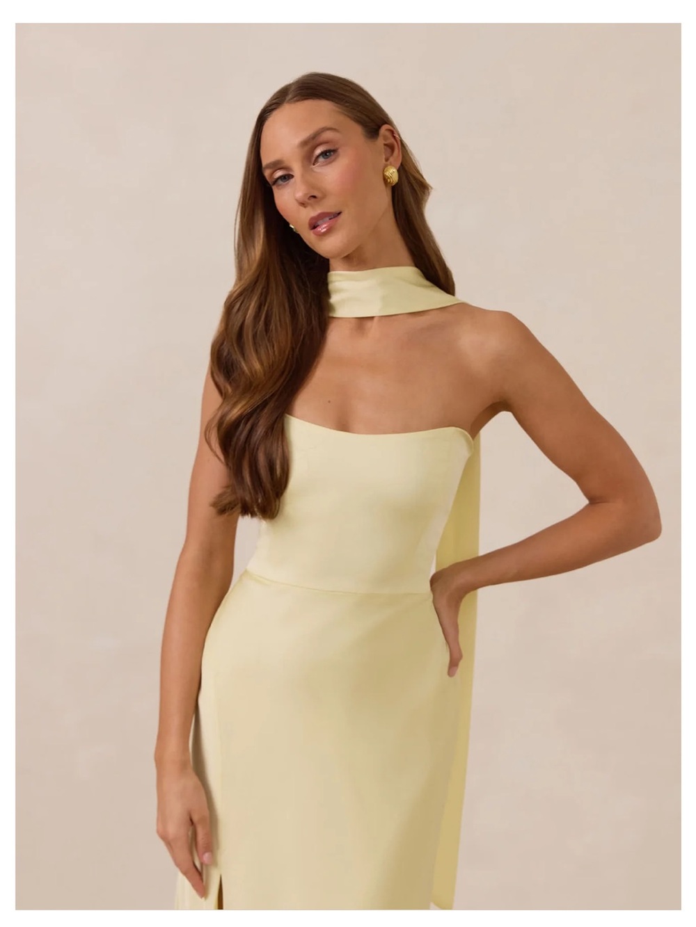 NWT Park & Fifth Marlow Gown in Butter Yellow Satin Bridesmaid Dress